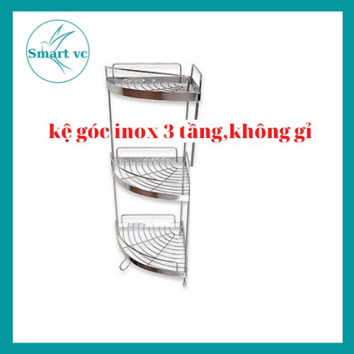 Kệ góc nhà tắm 2,3 Tầng,, kệ góc lưới inox 304 cao cấp, chân đứng, dày chắc ,không gỉ Smart Vc