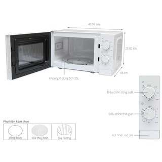 Lò vi sóng Electrolux (Thụy Điển) EMM2022GW 20 lít có nướng (Hàng trưng bày - Bảo hành 24 tháng chính hãng)