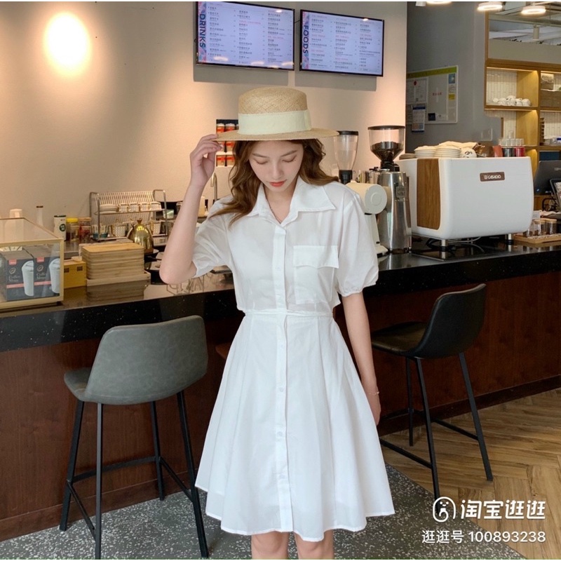 Váy sơ mi 🌸 Đầm hở lưng thắt eo tôn dáng tiểu thư dây buộc lưng thân đầm xoè công chúa style Ulzzang PHULA | BigBuy360 - bigbuy360.vn