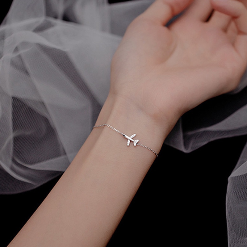 Vòng Tay / Nhẫn / Vòng cổ Đính Đá Hình Máy Bay Phong Cách Hàn Quốc Dành Cho Nữ