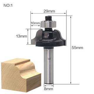 Mũi phay gỗ, mũi dấu ngã, cốt 8mm