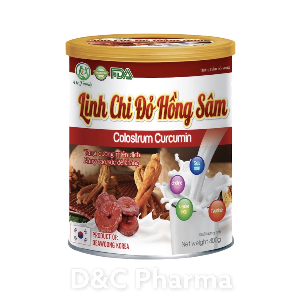 Sữa Bột Linh Chi Đỏ Hồng Sâm Colostrum Curcumin- Giúp Tăng Cường Miễn Dịch, Nâng Cao Sức Đề Kháng , Giúp Bồi Bổ Sức Khỏe