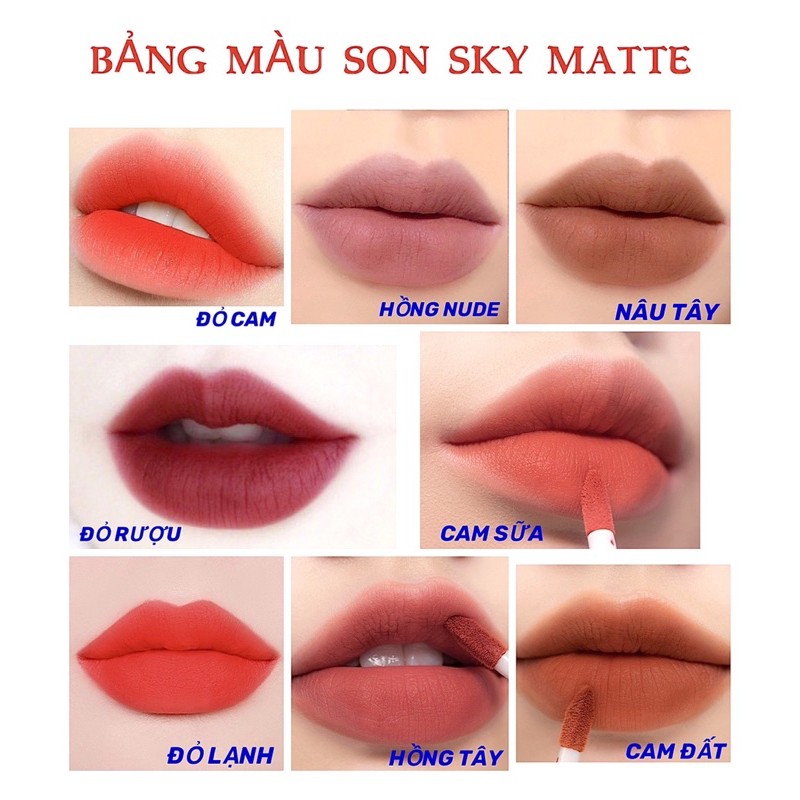 Son Kem Sky Matte Tặng kèm túi giấy siêu cưng