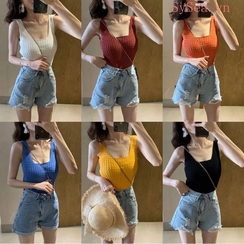 Áo Dây Nữ Cộc Tay Quyến Rũ