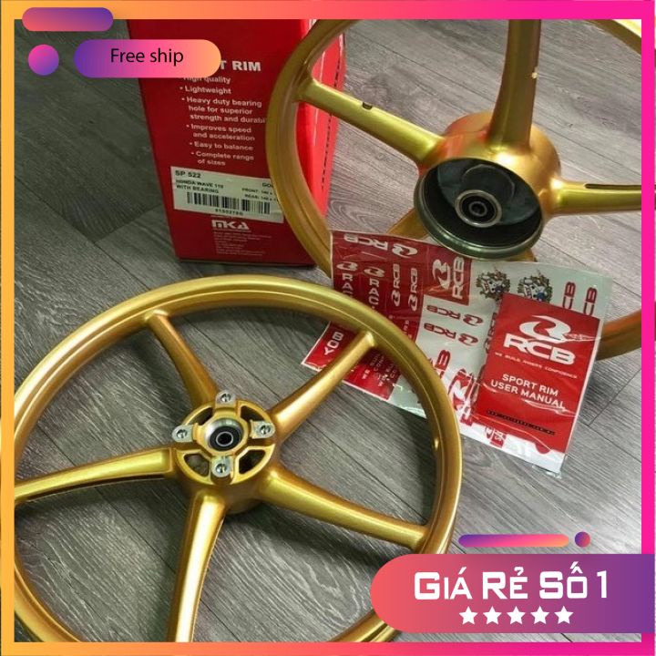 Vành đúc, Mâm RCB 5 cây cho Wave, Future, Dream 1.4 - 1.4/17inch bảng 1 Đĩa trước , 1 đùm sau