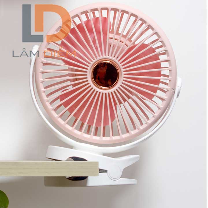 Quạt sạc kẹp bàn có đèn led siêu mát nđ 2118 - 2006