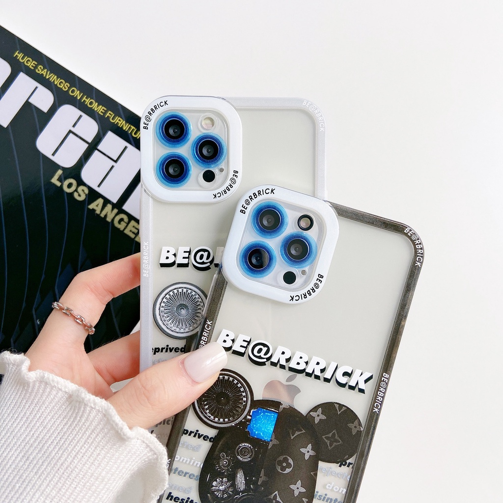 Ốp Lưng bearbrick iphone 12Promax 11 11pro xs max xr 8 7 7plus se2020 Ốp điện thoại trong bảo vệ camera viền vuông | BigBuy360 - bigbuy360.vn