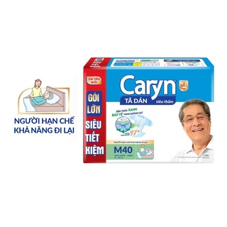 Tã bỉm người già/người lớn - tã dán caryn size m40/l40/xl20 miếng/1 gói