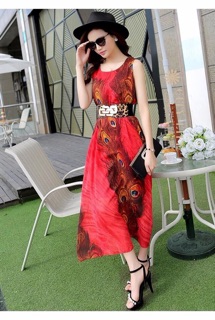 Đầm maxi hoạ tiết