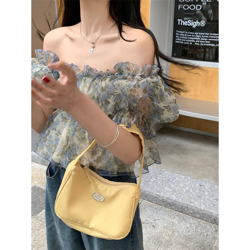 Áo Sơ Mi Chiffon Tay Phồng Hở Vai Thời Trang Mùa Hè Dành Cho Nữ