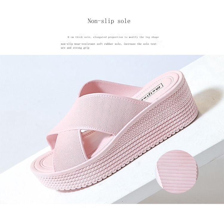 Dép Cao Gót Đế Xuồng Chống Trượt Thời Trang Mùa Hè Hàn Quốc Cho Nữ