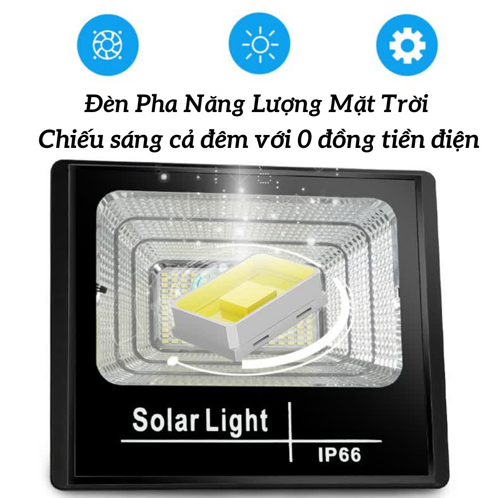 Đèn năng lượng mặt trời, đèn pha năng lượng chiếu sáng sân vườn 85W ATILA SHOP