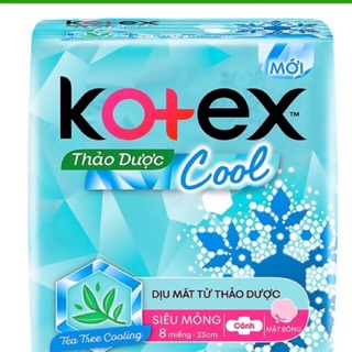 Băng vệ sinh Kotex thảo dược cool siêu mỏng cánh 23cm gói 8 miếng