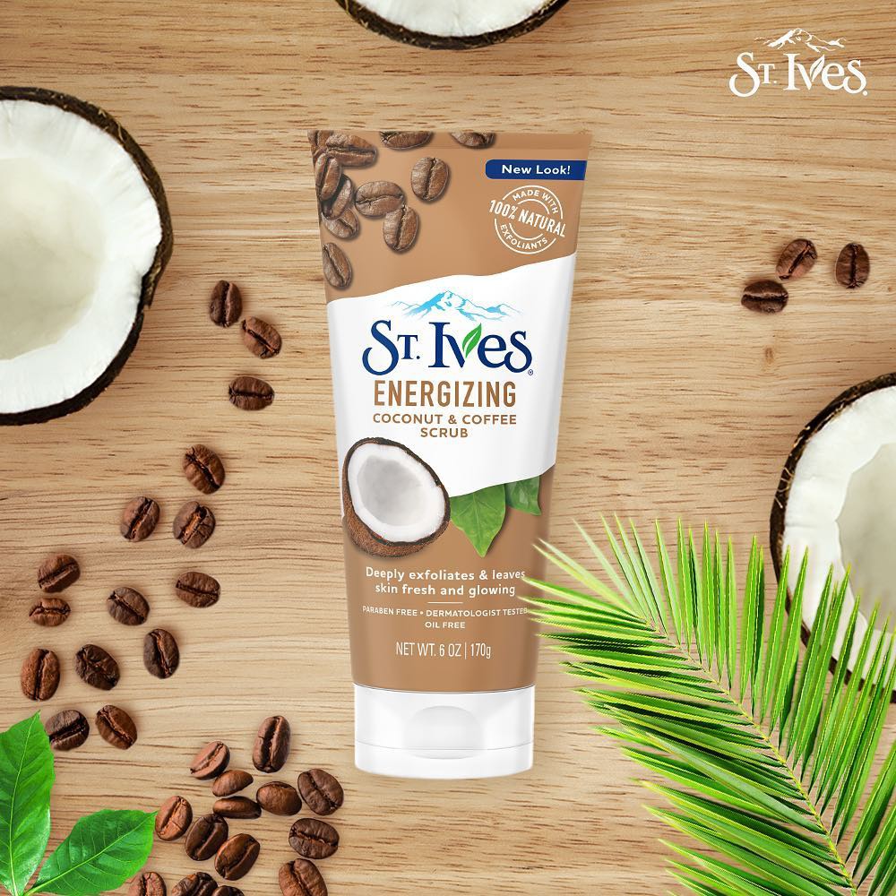 Sữa Rửa Mặt ST.IVES Tẩy Tế Bào Chết Chiết Xuất Dừa Và Cà Phê Energizing Coconut & Coffee Scrub 170g Chính Hãng Mỹ