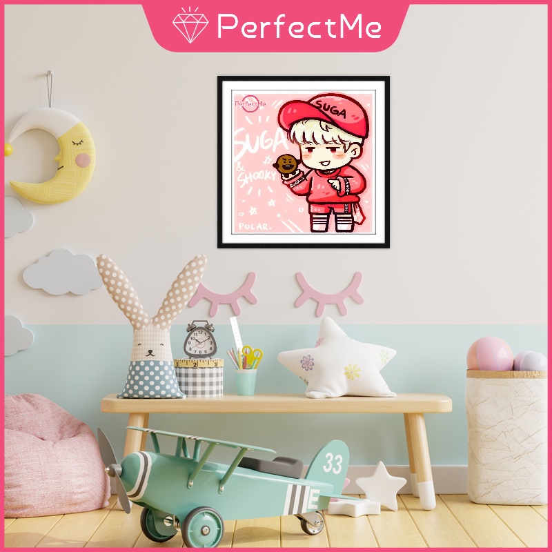 Tranh Đính Đá 5D Tự Làm Hình Nhóm Nhạc BTS 30x30cm