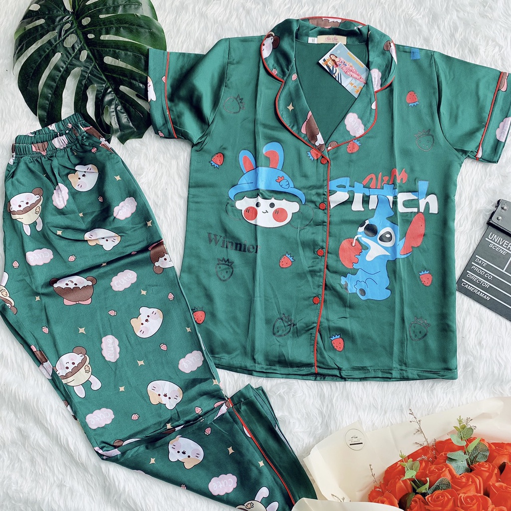Bộ pizama Chât Satin Phối - Nhiều Mẫu Đẹp, Đa Dạng, Chất Bao Mát | BigBuy360 - bigbuy360.vn