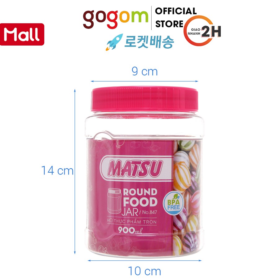 Hũ đựng thực phẩm nhựa 900 ml Duy Tân Matsu HTT010 GOGOM809