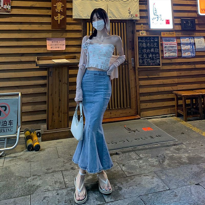 (siêu phẩm)Chân Váy Jean Chữ A Đuôi Cá Cạp Cao Cá Tính Thời Trang Xuân Hè(sẵn) | BigBuy360 - bigbuy360.vn