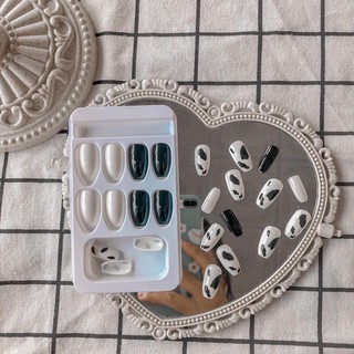 set móng bò sữa dài 24 móng kèm keo