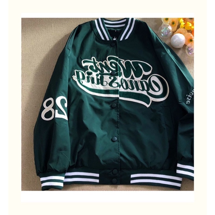Áo Khoác Bomber Unisex Da Lộn Geesas 2 Lớp In Sắc Nét