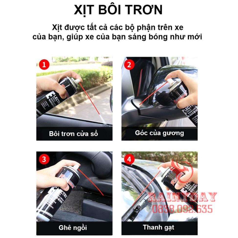 Chai dung dịch xịt bảo dưỡng bôi trơn gioăng ron cao su cửa kính xe hơi ô tô làm mới chống kẹt