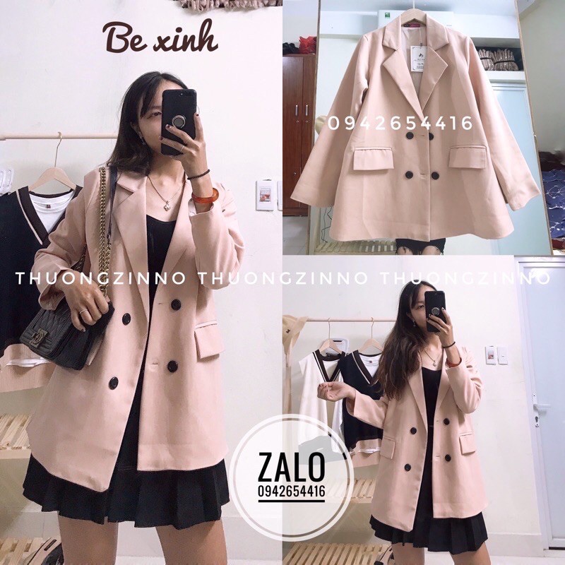 [Ảnh thật/Video Áo Blazer Ulzzang kẻ nâu vintage form rộng hàng chất lượng cao | BigBuy360 - bigbuy360.vn