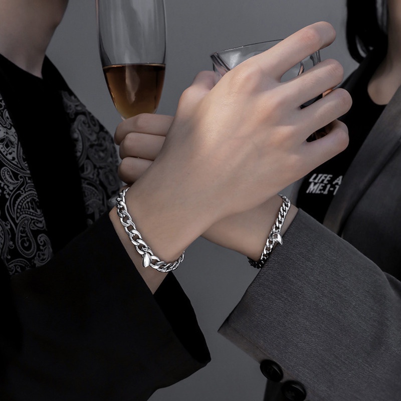 Vòng Tay Bằng Thép Titan Thiết Kế Đơn Giản Thời Trang 19A1382