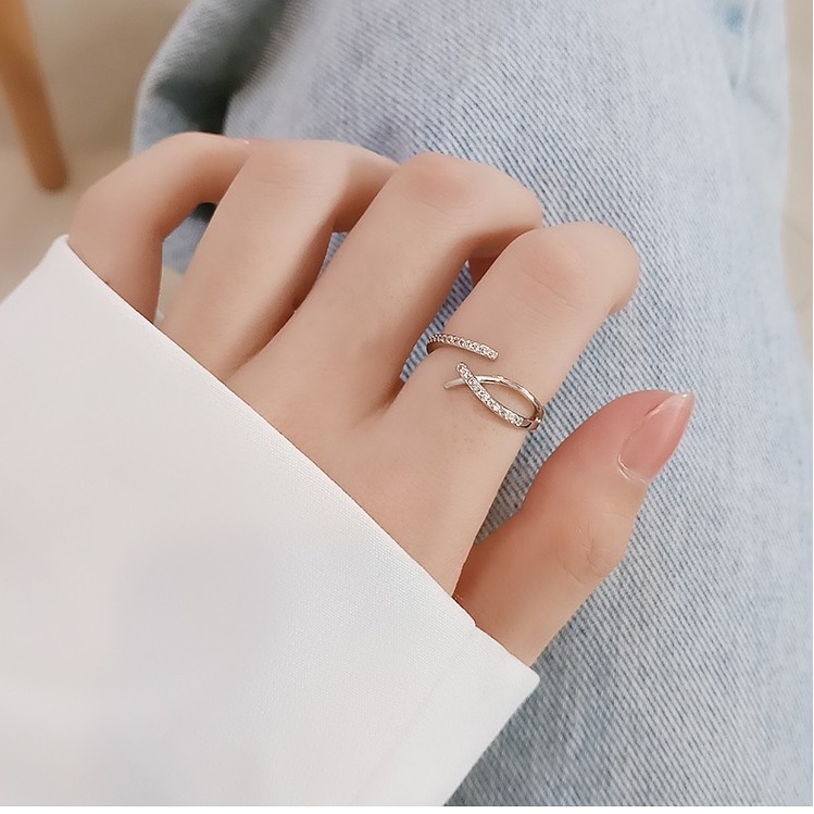 Nhẫn bạc nữ bạc thật 925 DaLiA Jewelry nhẫn bạc hở thiết kế đơn giản cho mọi size tay