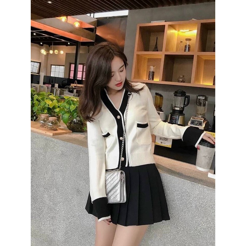 Áo khoác len cúc ngọc hot