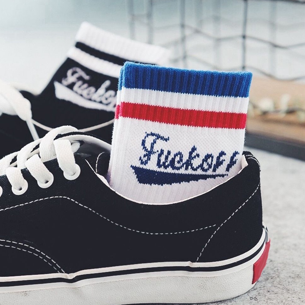 Vớ cotton họa tiết sọc ngang đơn giản tiện dụng dành cho cả nam và nữ