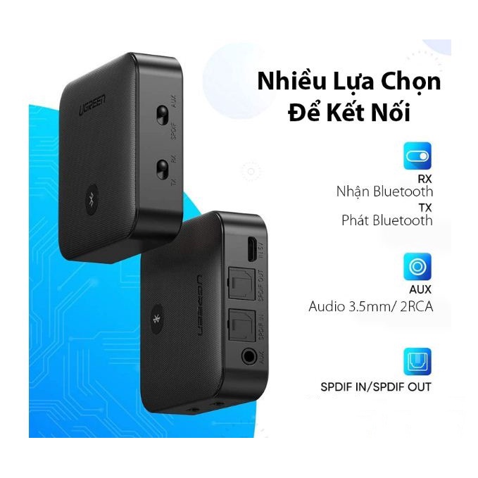 Bộ Thu Phát 2 trong 1 Bluetooth 5.0 Ugreen 70158 ( Có APTX )