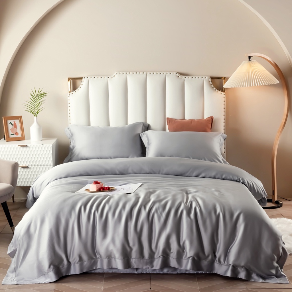 Bộ Chăn Ga Gối Lụa Tencel Cao Cấp Sang Xịn Mịn Mát Gồm Chăn Drap Gối Sét 4 Món - Nhập Khẩu Chính Hãng