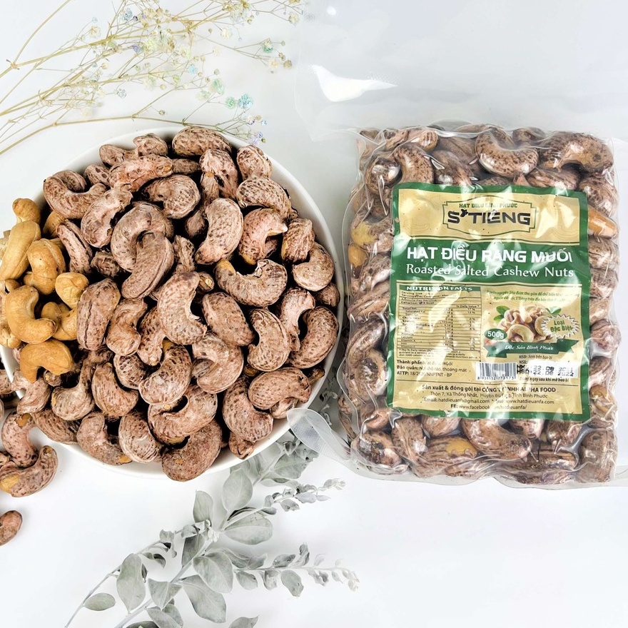 500Gr Hạt Điều Rang Muối Nguyên Hạt Loại A+ STiêng Hút Chân Không