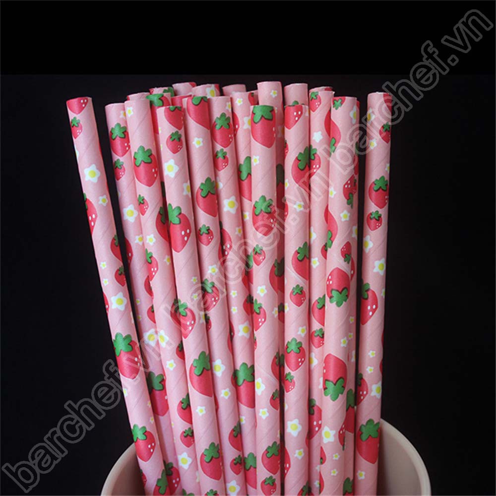 Ống hút giấy phi 6, dài 19.7 cm BC001  - túi 25 ống hút