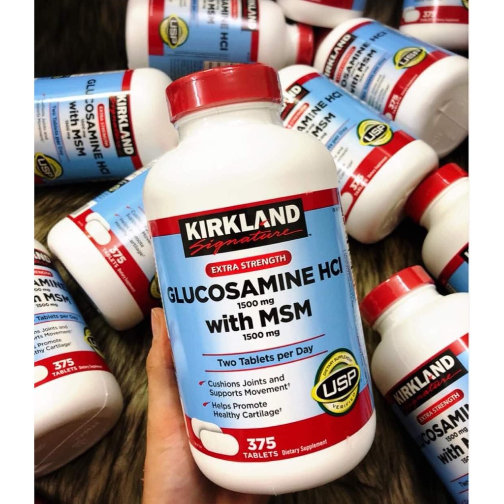 viên uống hỗ trợ xương khớp Kirkland signature glucosamine hcl&msm 375 viên của mỹ