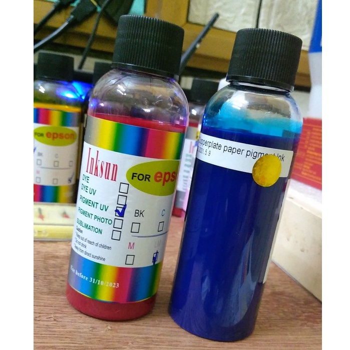 Hàng Thanh Lý - Combo 2 Chai Mực Dầu Pigment InkSun Mau Khô Màu LC và LM Cho Máy In Phun Epson