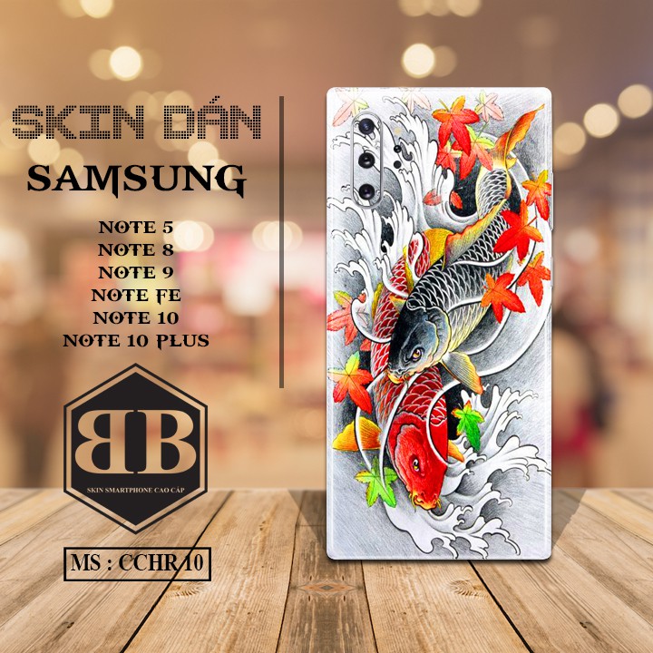 Bộ Dán skin Samsung Note 5 Note FE Note 8 9 10 Note 10 Plus tùy chọn mẫu