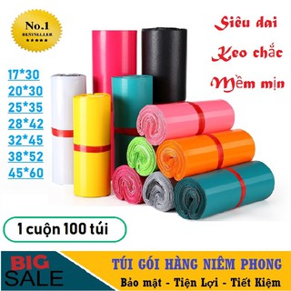 Combo  5 Cuộn [28x42cm] Túi Gói Hàng Dán Keo Siêu Dai Chống Nước Đóng Hàng Nhanh Chuyên Gói Quần Áo Size Thông Dụng Nhất