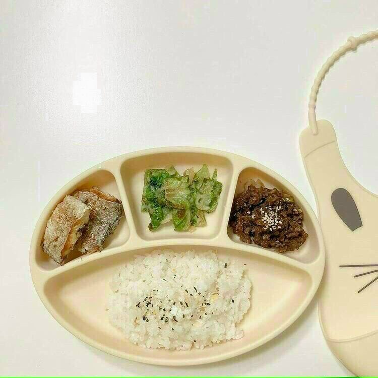 Khay ăn dặm chia ngăn cho bé Bluemama Modui Hàn quốc