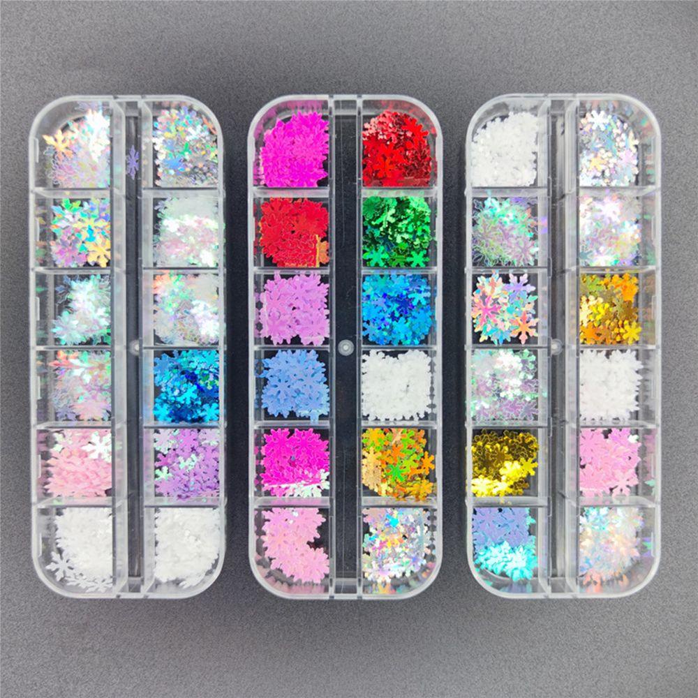 Nhãn Dán Trang Trí Móng Tay 12 Ngăn Họa Tiết Giáng Sinh Lấp Lánh