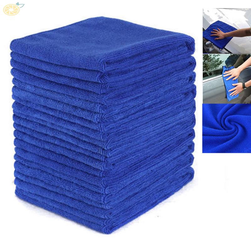 Bộ 10 khăn lau vệ sinh bằng chất liệu microfiber màu xanh dương tiện dụng