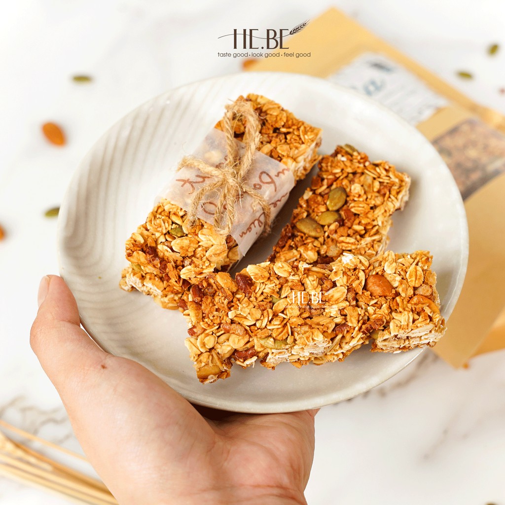 Thanh Ngũ Cốc Crunchy - Granola Bar Không Đường by He.Be | BigBuy360 - bigbuy360.vn