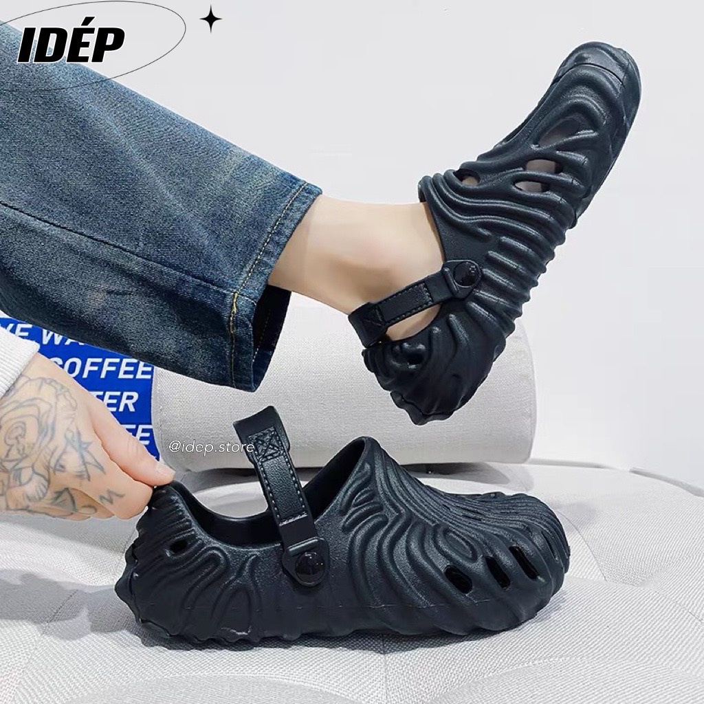 Dép sục lười nam lỗ gợn sóng đi biển Pollex Clog EVA đi biển- Giày sandal bít mũi nam EVA siêu nhẹ đi mưa GL059 - iDép