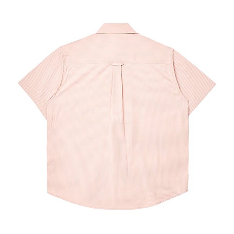 SET ADLV A LOGO EMBLEM PATCH STRIPE SHORT SLEEVE SHIRT PINK