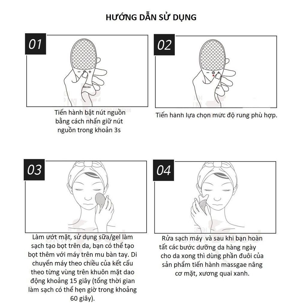 Máy rửa mặt con cá WellDerma Cleansing Fish làm Sạch Sâu, Kết Hợp Chức Năng Massage. | BigBuy360 - bigbuy360.vn