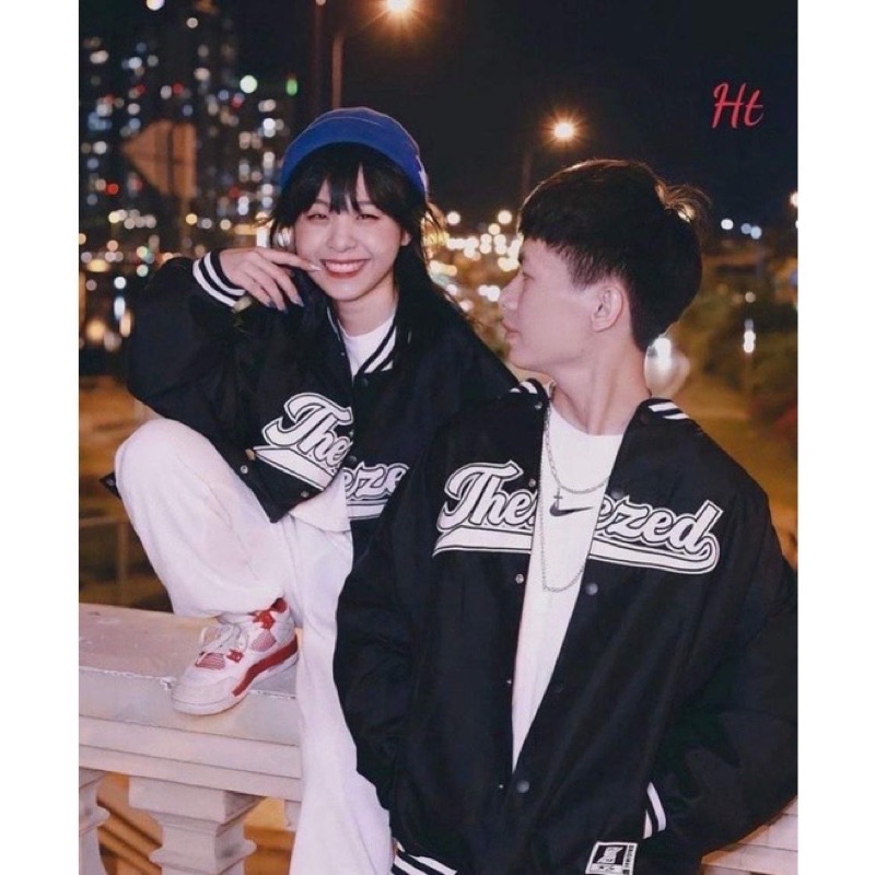 Áo khoác bomber nam nữ unisex M7 Thee Zed form rộng hàng hai lớp màu đen basic mặc đôi mặc nhóm