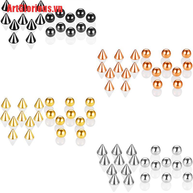 Set 20 Khuyên Mũi / Lông Mày / Môi Bằng Thép Không Gỉ