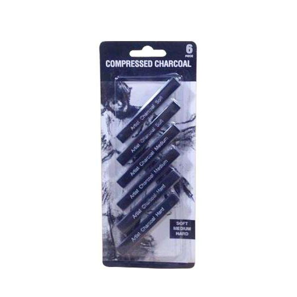 Bộ 6 Than Dạng Thỏi Nén Compressed Charcoal 3 Cấp Độ Màu
