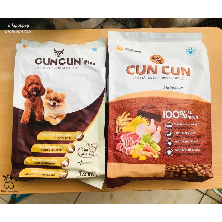 Thức ăn cho chó con từ 3 tháng tuổi, Hạt tươi cho chó Cuncun 1,5kg, dành cho giống chó cỡ vừa và lớn