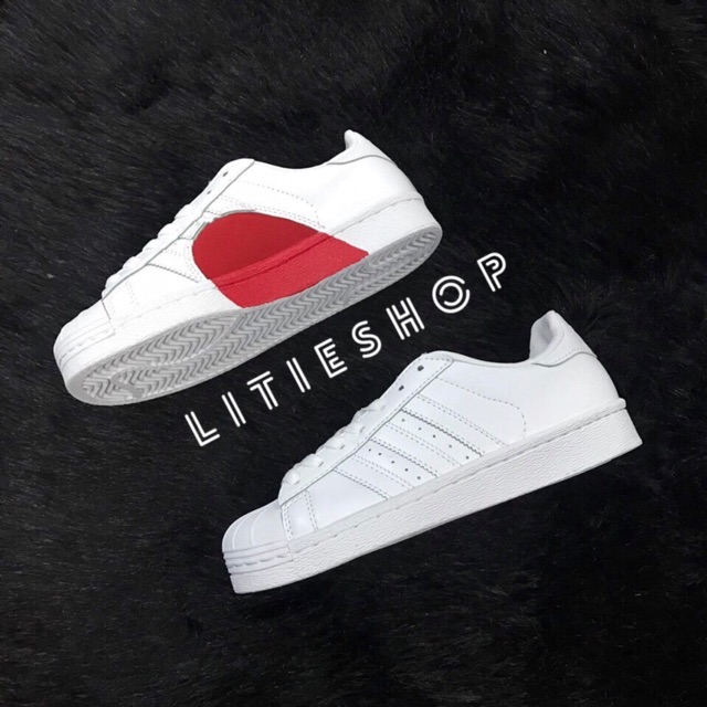 ẢNH THẬT + VIDEO| GIÀY ĐÔI , ÁO ADIDAS SUPERSTAR 80s HALF HEART Nửa trái tim nam nữ